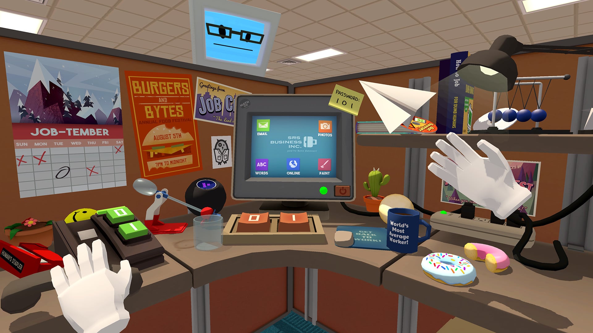 Job Simulator — jogo de realidade virtual no VR Parque, parque de realidade virtual em Florianópolis